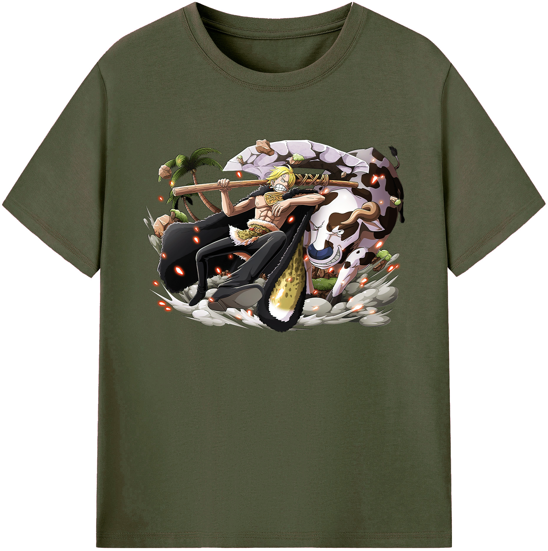 （画像用） ワンピース サンジ ONE PIECE Sanji 綿100％ メンズ半袖Tシャツ｜肌触りやわらか＆通気性